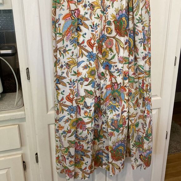 Tommy Hilfiger 100% cotton multicolor floral Paisley sleeveless maxi dress large - Picture 8 of 13
